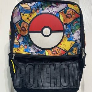 Vintage Y2K Pokemon AOP Backpack Embossed Rubber PokeBall Design